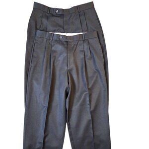 Grafton Co Black Wool Lined Men's Cuffed Hem Pants Size 34"x30" - 2 Pair Lot